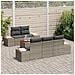 Set Divano da Giardino con cuscino 6 pcs Grigio Poly Rattan - Foto miniatura 3