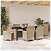 Set da Pranzo per Giardino 7 pcs Beige polyrattan - Foto miniatura 4