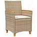 Set da Pranzo per Giardino 7 pcs Beige polyrattan - Foto miniatura 6