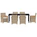 Set da Pranzo per Giardino 7 pcs Beige polyrattan - Foto miniatura 7