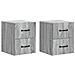 Mobiletto da notte a muro 2 pcs Grigio Sonoma 34,5 x 33 x 40 cm - Foto miniatura 1