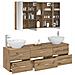 Set di mobili per il bagno 4 pcs Rovere Artigianale - Foto miniatura 3