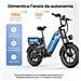 MileLink 1 Bici Elettrica Fat Tire 16'', doppia batteria 48V 18+23Ah, autonomia fino a 250km, portapacchi posteriore, freno idraulico a disco, Grigia - Foto miniatura 2