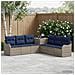 Set di divani 7 pz Grigio e Blu Navy Rattan sintetico e Acciaio - Foto miniatura 6