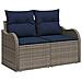 Set di divani 7 pz Grigio e Blu Navy Rattan sintetico e Acciaio - Foto miniatura 8