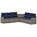 Set di divani 7 pz Grigio e Blu Navy Rattan sintetico e Acciaio - Foto miniatura 1