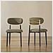 Set Di 2 Sedie Da Pranzo Rivestite Tessuto Schienale Arrotondato 49.5x55x81.5 Marrone - Foto miniatura 1