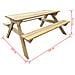 Tavolo Da Picnic In Legno 150 X 135 71,5 Cm - Foto miniatura 2