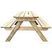 Tavolo Da Picnic In Legno 150 X 135 71,5 Cm - Foto miniatura 3