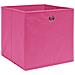 Scatole Portaoggetti con Coperchi 4pz Rosa 32x32x32 cm Tessuto - Foto miniatura 3