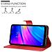 Custodia Compatibile Con Xiaomi Redmi 7 In Rosso Carminio - Coperchio Protettiva Con Chiusura Magnetica, Funzione Stand E Tasca Per Le Carte - Foto miniatura 3