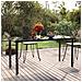 Tavolo Pranzo Giardino Nero 160x80x74 Acciaio E Vetro Temperato - Foto miniatura 1