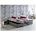 Letto Singolo Diana, Letto Contenitore Con Rivestimento In Tessuto, 100% Made In Italy, Apertura Laterale, Con Materasso Cm 80x190 Incluso, Grigio - Foto miniatura 1