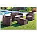 Set Salotto Da Esterno Venere, Set Da Giardino Con Cuscini, Salottino Indoor E Outdoor Effetto Rattan, 100% Made In Italy, Marrone - Foto miniatura 1