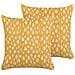 Set Di 2 Cuscini Ginnala Cotone 45 X 45 Cm Giallo Trama Di Piante - Foto miniatura 4