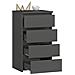 Cassettiera CL4, 4 cassetti, 40x35x74 cm, Colore Grigio Grafite - Foto miniatura 2