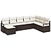 Set di divani da giardino 8 pezzi con cuscini marrone in polyrattan, Divano da giardino 2 posti con stoccaggio e cuscini marrone in polyrattan - Foto miniatura 1