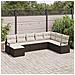 Set di divani da giardino 8 pezzi con cuscini marrone in polyrattan, Divano da giardino 2 posti con stoccaggio e cuscini marrone in polyrattan - Foto miniatura 2