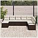 Set di divani da giardino 8 pezzi con cuscini marrone in polyrattan, Divano da giardino 2 posti con stoccaggio e cuscini marrone in polyrattan - Foto miniatura 3