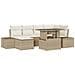 Set di Sofà da Giardino a 7 Pezzi con Cuscini Beige Rattan - Foto miniatura 1