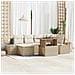 Set di Sofà da Giardino a 7 Pezzi con Cuscini Beige Rattan - Foto miniatura 2