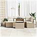 Set di Sofà da Giardino a 7 Pezzi con Cuscini Beige Rattan - Foto miniatura 3