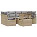 Set Divano da Giardino  7 Pezzi con Cuscini Beige Rattan Polietilene Acacia, Divano da Giardino  2-Persone con Cuscini Beige Rattan Polietilene - Foto miniatura 1