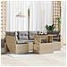Set Divano da Giardino  7 Pezzi con Cuscini Beige Rattan Polietilene Acacia, Divano da Giardino  2-Persone con Cuscini Beige Rattan Polietilene - Foto miniatura 2