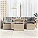 Set Divano da Giardino  7 Pezzi con Cuscini Beige Rattan Polietilene Acacia, Divano da Giardino  2-Persone con Cuscini Beige Rattan Polietilene - Foto miniatura 3