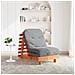 Divano Letto Futon con Materasso Marrone Cera 70x206x11cm Pino - Foto miniatura 3