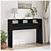 Tavolo Consolle Nero Rovere 105x30x80 cm in Legno Ingegnerizzato - Foto miniatura 2