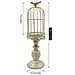 Candelabro Decorativo A Gabbia Per Uccelli, Bianco Nuziale Antico 38 Cm - Foto miniatura 3