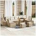 Set Divano da Giardino 10 pcs Beige e Crema 90 x 55 x 71 cm - Foto miniatura 2