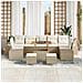 Set Divano da Giardino 10 pcs Beige e Crema 90 x 55 x 71 cm - Foto miniatura 3