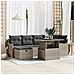 Set Divano da Giardino con cuscino 7 pcs Grigio Poly Rattan - Foto miniatura 2