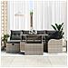 Set Divano da Giardino con cuscino 7 pcs Grigio Poly Rattan - Foto miniatura 3