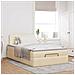 Struttura Letto Pouf con Materasso Crema 120x200 cm in Tessuto - Foto miniatura 3