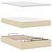 Struttura Letto Pouf con Materasso Crema 120x200 cm in Tessuto - Foto miniatura 8