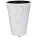Vaso Da Fiori In Polyrattan Bianco D28x40h - Foto miniatura 1