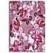 Stampa Dipinta Optic Con Fiori Rosa E Bordeaux Su Tela 80x120 Cm - Foto miniatura 1
