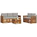 Set divani con cuscino 6 pcs Grigio Naturale e Chiaro - Foto miniatura 3