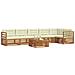 Set di divani da esterno con cuscino 7 pcs Naturale e Crema - Foto miniatura 3