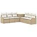 Set di divani 7 pz Beige e Bianco Crema - Foto miniatura 1