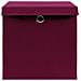 Scatole con Coperchi 10 pz Rosso Scuro 32x32x32 cm Tessuto - Foto miniatura 5