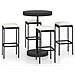 Set Bar da Giardino 5 pz con Cuscini Polyrattan Nero - Foto miniatura 1
