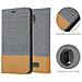 Custodia Compatibile Con Motorola Moto Z4 In Grigio Chiaro Marrone - Coperchio Protettiva Con Chiusura Magnetica, Funzione Stand E Tasca Per Le Carte - Foto miniatura 5