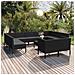 Set Divani Da Giardino 12 Pz Con Cuscini In Polyrattan Nero - Foto miniatura 1