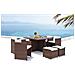 Salotto Da Giardino A Incasso 8 Posti Resina Intrecciata Castagna/bianco Sunset - Foto miniatura 4