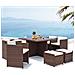 Salotto Da Giardino A Incasso 8 Posti Resina Intrecciata Castagna/bianco Sunset - Foto miniatura 7