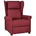 Poltrona Massaggiante Reclinabile Rosso Vino In Tessuto - Foto miniatura 2